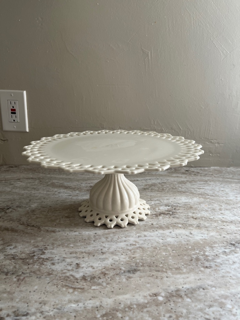 White Decorative Ceramic Cake Stand by